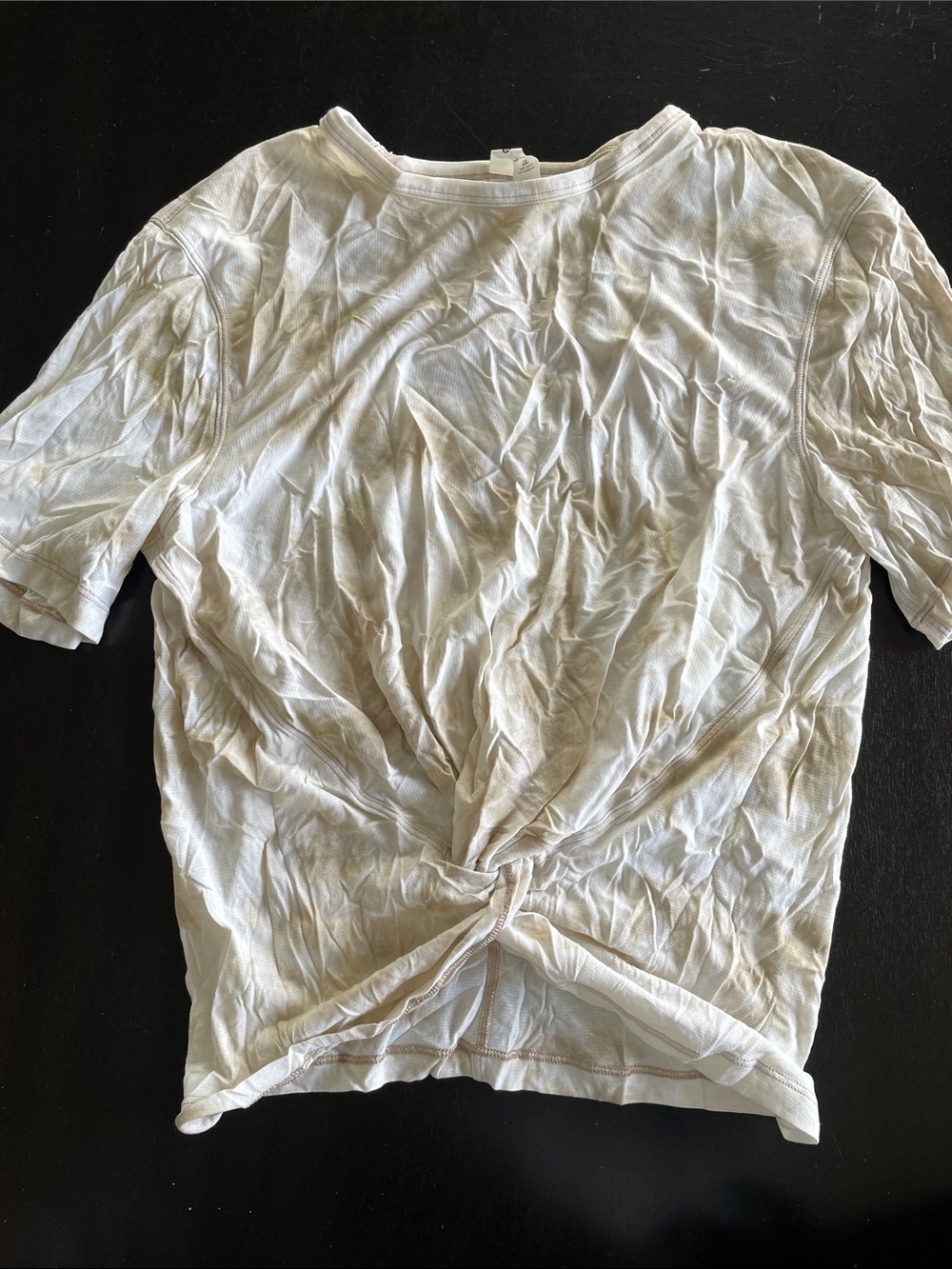 Lululemon Women’s Knot-Front Short Sleeve Top - White/tan